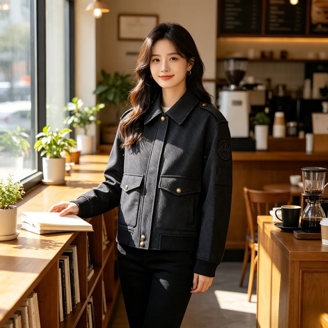 Louis Vuitton/Louis Vuitton twill button shoulder patch lapel jacket jacket